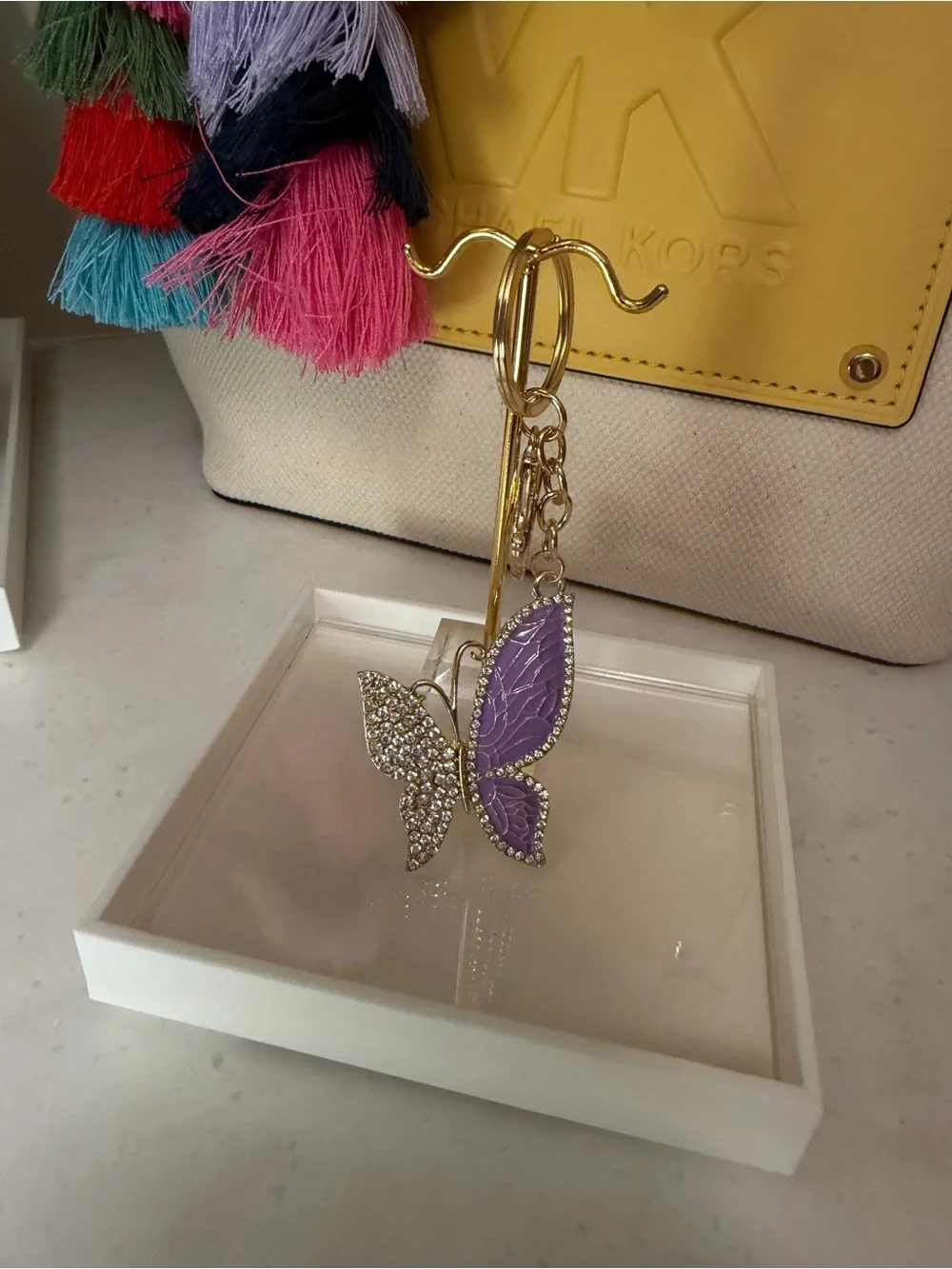 Purple Butterfly Keychain bag Charm